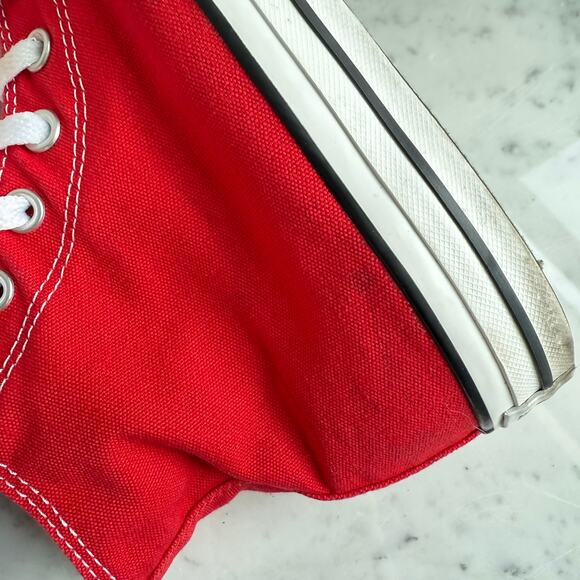 Converse Chuck Taylor All Star High Top Sneakers Red Canvas M9 / W11 - Picture 9 of 12